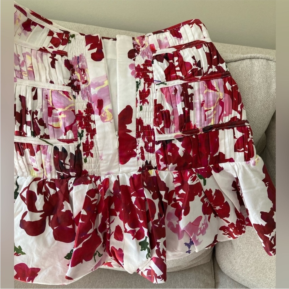 Aje Floral Bubble Mini Skirt Like New Size 8 - Picture 7 of 8